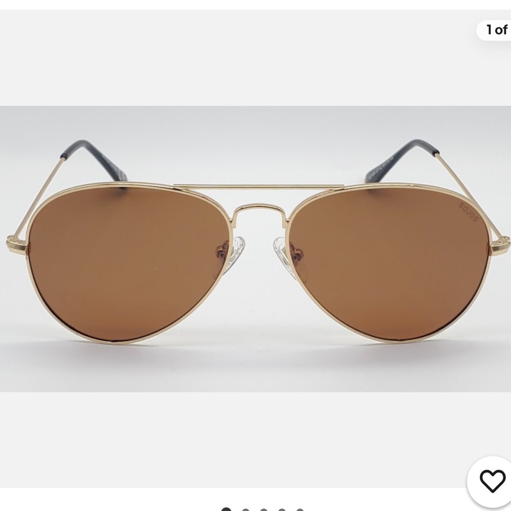 Sojos Gold Aviator Sunglasses
